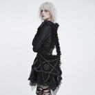 DEVIL FASHION Women's Gothic Plush Pentacle Chained Crossbody Bag