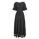 DEVIL FASHION Women's Gothic Puff Sleeved Drawstring Prom Dress