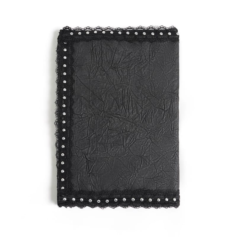 DEVIL FASHION Women's Gothic Rivet Evil Eye Lace-Trimmed Journal Cover