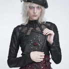 DEVIL FASHION Women's Gothic Rivet Evil Eye Lace-Trimmed Journal Cover