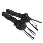 DEVIL FASHION Women's Gothic Rose Bowknot Lace-up Arm Sleeves Black