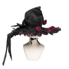 DEVIL FASHION Women's Gothic Rose Bowknot Witch Hat