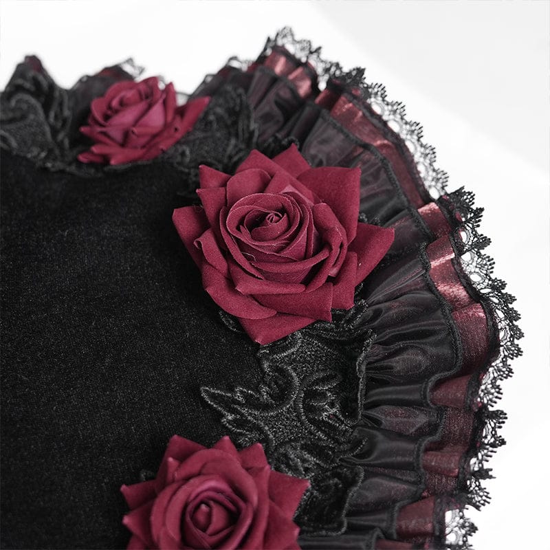 DEVIL FASHION Women's Gothic Rose Bowknot Witch Hat
