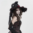 DEVIL FASHION Women's Gothic Rose Bowknot Witch Hat