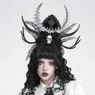 DEVIL FASHION Women's Gothic Rose Cross Skull Headwear