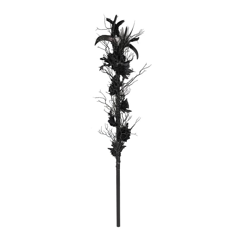 DEVIL FASHION Women's Gothic Rose Feather Snake Scepter