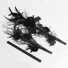 DEVIL FASHION Women's Gothic Rose Feather Snake Scepter