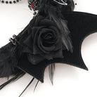 DEVIL FASHION Women's Gothic Rose Feathered Batwing Headwear