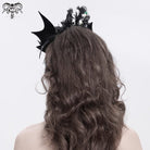 DEVIL FASHION Women's Gothic Rose Feathered Batwing Headwear