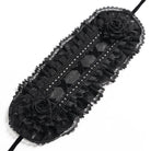 DEVIL FASHION Women's Gothic Rose Lace Ruffled  Headwear Black