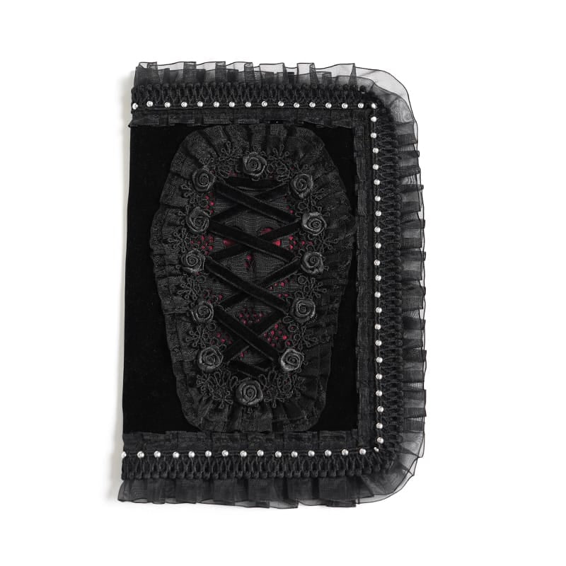 DEVIL FASHION Women's Gothic Rose Lace-Trimmed Journal Cover