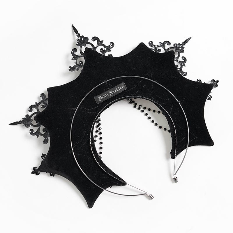 DEVIL FASHION Women's Gothic Rose Spiked Beaded Headwear