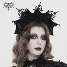 DEVIL FASHION Women's Gothic Rose Spiked Beaded Headwear