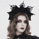 DEVIL FASHION Women's Gothic Rose Spiked Beaded Headwear