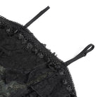 DEVIL FASHION Women's Gothic Ruffle Irregular Off Shoulder Slip Shirt