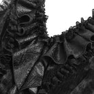 DEVIL FASHION Women's Gothic Ruffle Plunging V-Neck Halter Dress