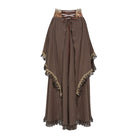 DEVIL FASHION Women's Gothic Ruffle Rose Irregular Hem Skirt