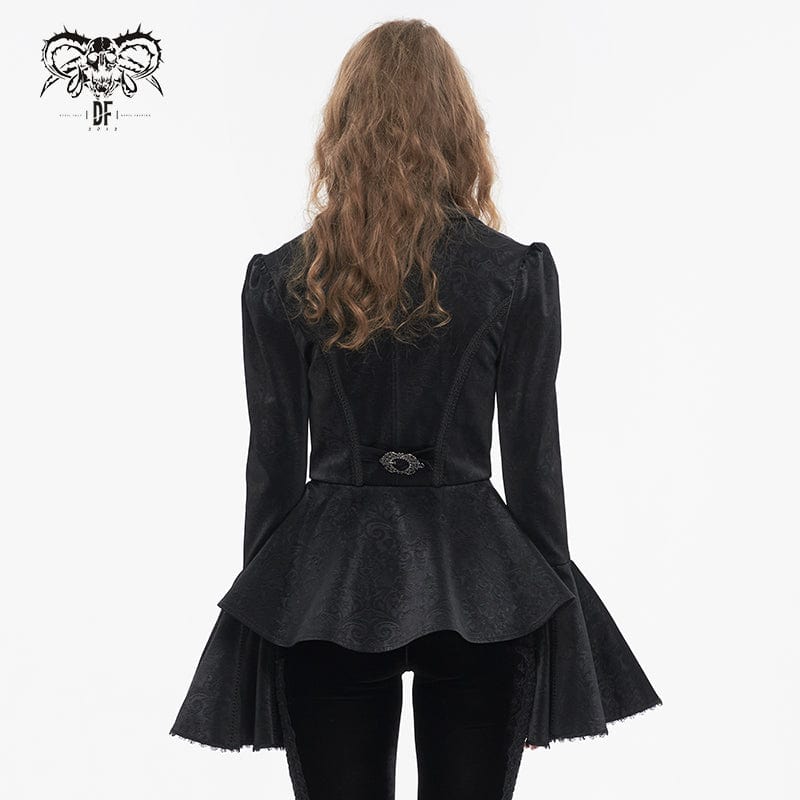 DEVIL FASHION Women's Gothic Ruffled Collar Flared Sleeved Jacket