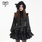 DEVIL FASHION Women's Gothic Ruffled Lace Long Sleeved Blouse