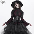 DEVIL FASHION Women's Gothic Ruffled Lace Splice Underbust Corset Black