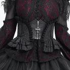 DEVIL FASHION Women's Gothic Ruffled Lace Splice Underbust Corset Black