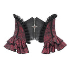 DEVIL FASHION Women's Gothic Ruffled Lace Splice Underbust Corset Red