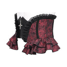 DEVIL FASHION Women's Gothic Ruffled Lace Splice Underbust Corset Red