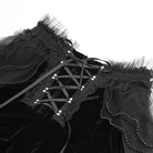 DEVIL FASHION Women's Gothic Ruffled Mesh Splice Lace-up Shorts
