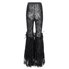 DEVIL FASHION Women's Gothic Sheer Mesh Tassels Lace Pants