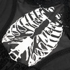 DEVIL FASHION Women's Gothic Skeleton Printed Lace Splice Halterneck Witch Dress Black