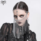 DEVIL FASHION Women's Gothic Skull Tassel Chained Headwear