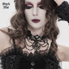 DEVIL FASHION Women's Gothic Spider Cross Beaded Choker