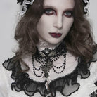 DEVIL FASHION Women's Gothic Spider Cross Beaded Choker