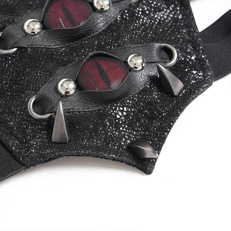 DEVIL FASHION Women's Gothic Spiked Evil Eyes Girdle