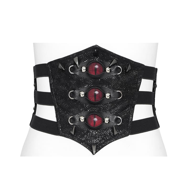 DEVIL FASHION Women's Gothic Spiked Evil Eyes Girdle