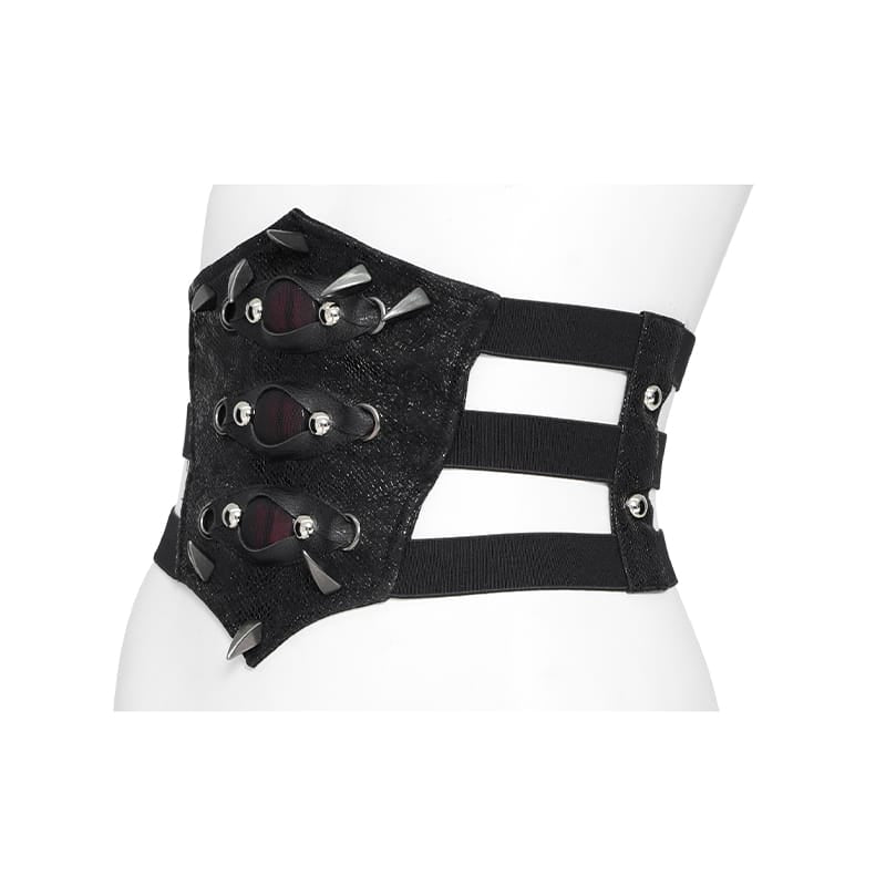 DEVIL FASHION Women's Gothic Spiked Evil Eyes Girdle