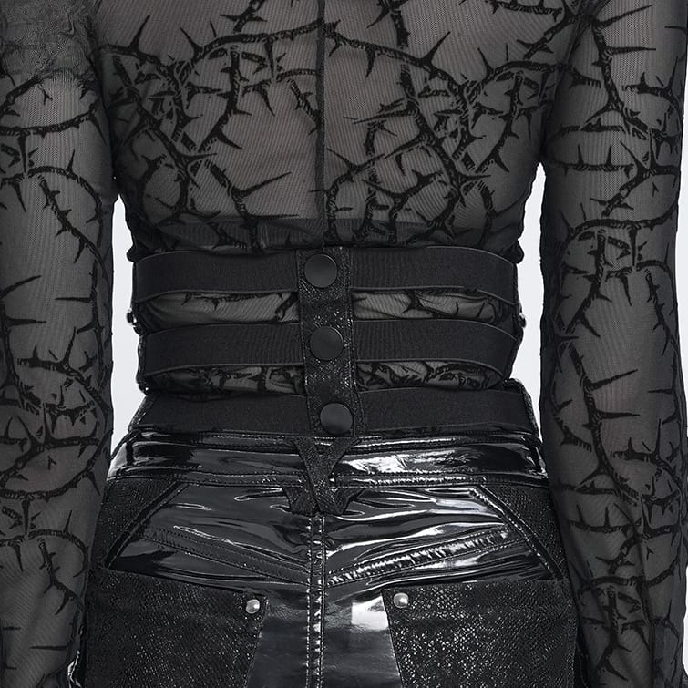 DEVIL FASHION Women's Gothic Spiked Evil Eyes Girdle