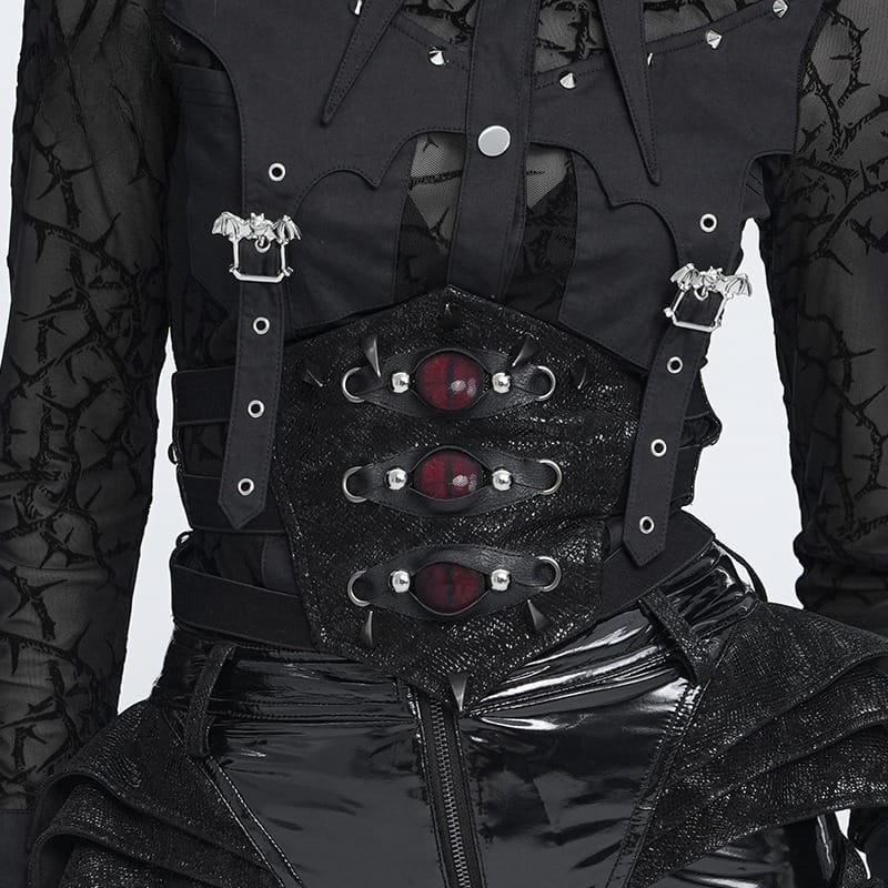 DEVIL FASHION Women's Gothic Spiked Evil Eyes Girdle