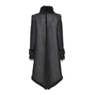 DEVIL FASHION Women's Gothic Spiked Faux Fur Panel Spliced Long Coat