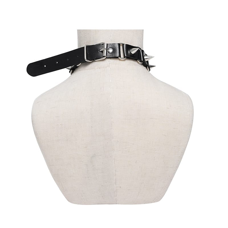 DEVIL FASHION Women's Gothic Spiked Skull Choker Necklace