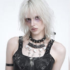DEVIL FASHION Women's Gothic Spiked Skull Choker Necklace