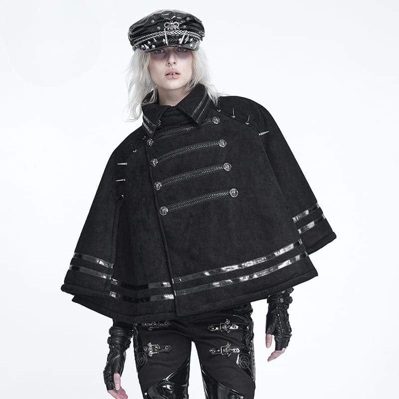 Women's Punk Buckle-up Straps Cutout Zip Vest – Punk Design