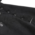 DEVIL FASHION Women's Gothic Spiked Stand Collar Asymmetrical Slanted Placket Cloak