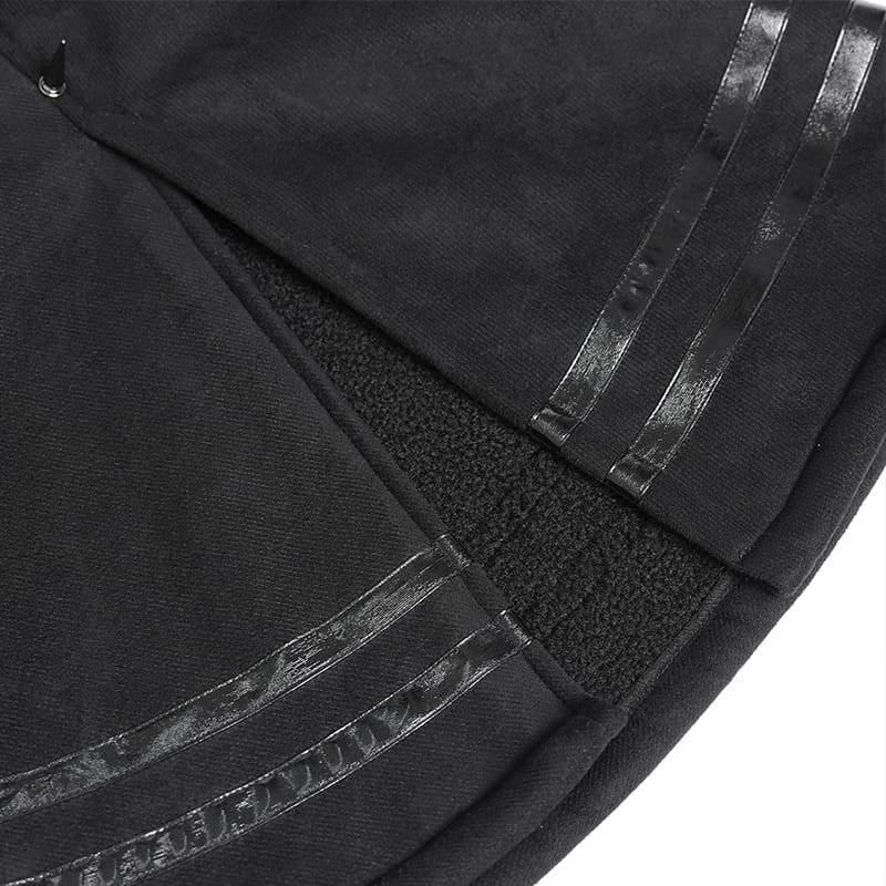 DEVIL FASHION Women's Gothic Spiked Stand Collar Asymmetrical Slanted Placket Cloak