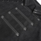 DEVIL FASHION Women's Gothic Spiked Stand Collar Asymmetrical Slanted Placket Cloak