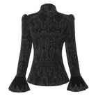 DEVIL FASHION Women's Gothic Stand Collar Flared Sleeved Jacket Black