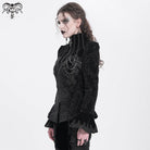 DEVIL FASHION Women's Gothic Stand Collar Flared Sleeved Jacket Black