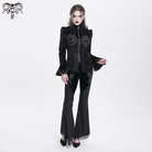 DEVIL FASHION Women's Gothic Stand Collar Flared Sleeved Jacket Black