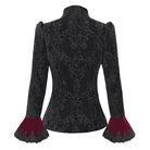 DEVIL FASHION Women's Gothic Stand Collar Flared Sleeved Jacket Red