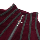 DEVIL FASHION Women's Gothic Stand Collar Flared Sleeved Jacket Red